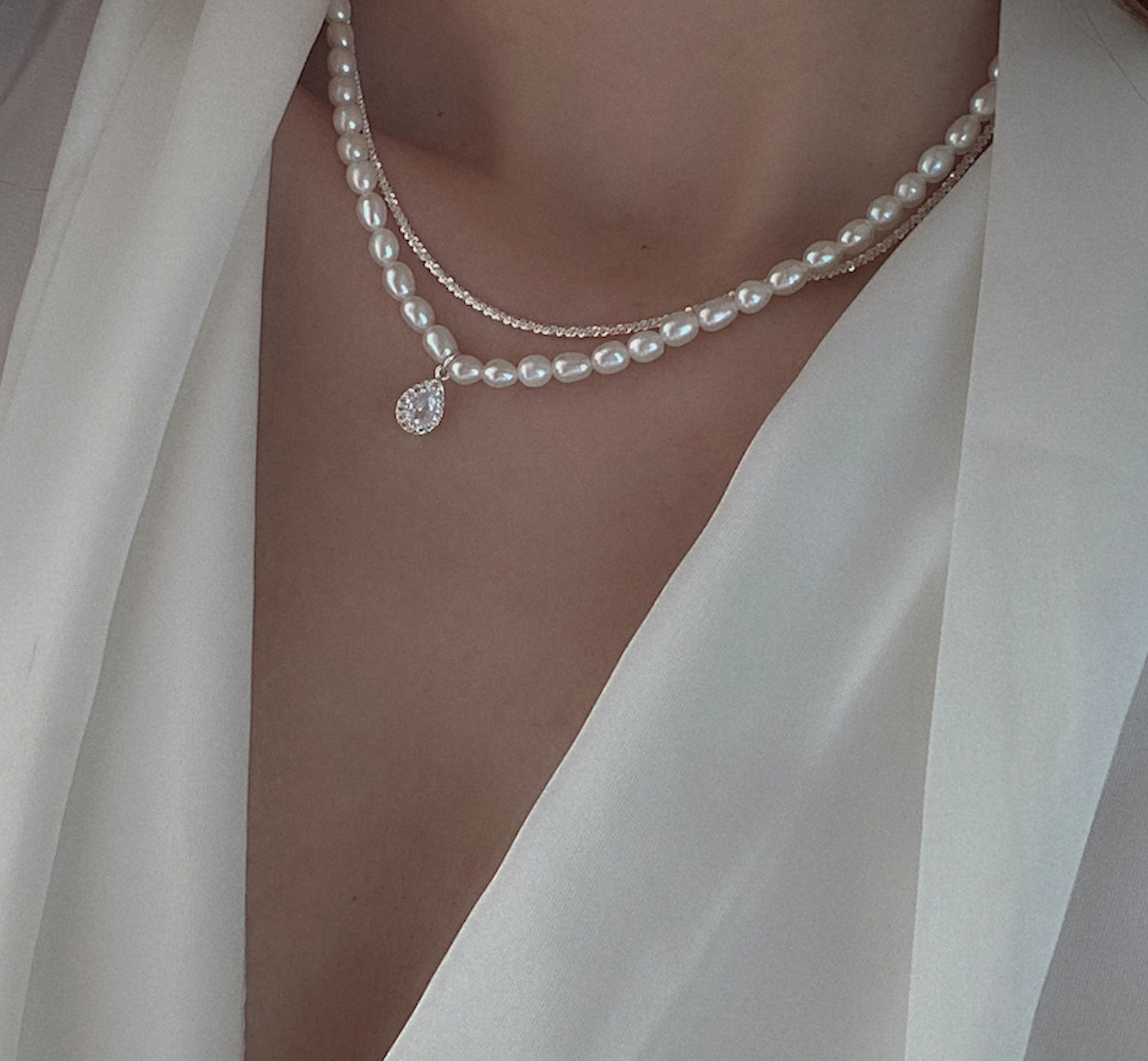 925 Silver Natural Pearl Necklace