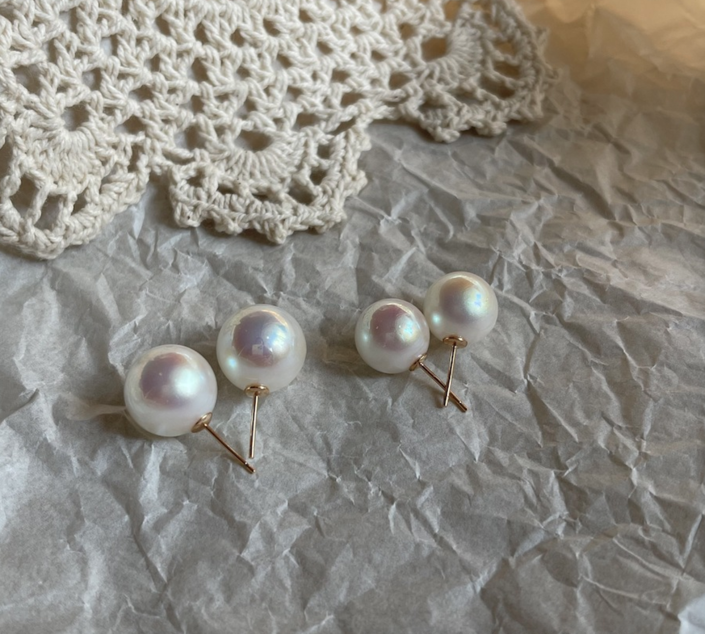 925 silver needle dazzling artificial crystal large pearl stud earrings