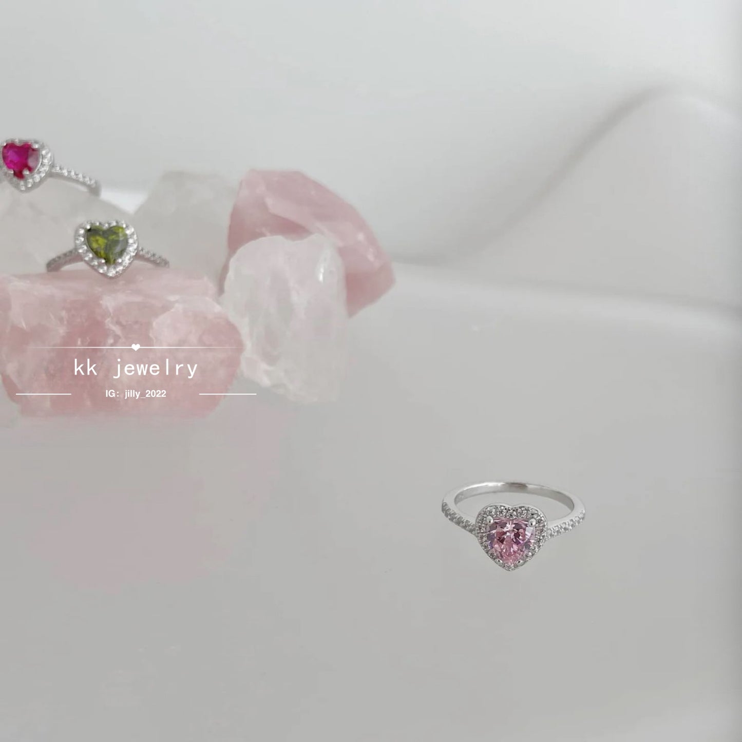 S925 Sterling Silver Colored Diamond Love Ring