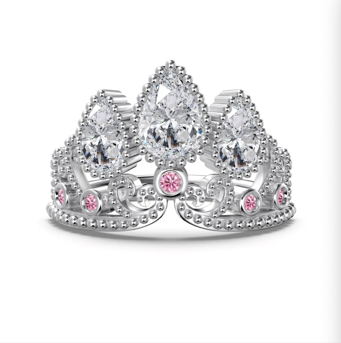 S925 Sterling Silver Crown Luxury Wedding Ring