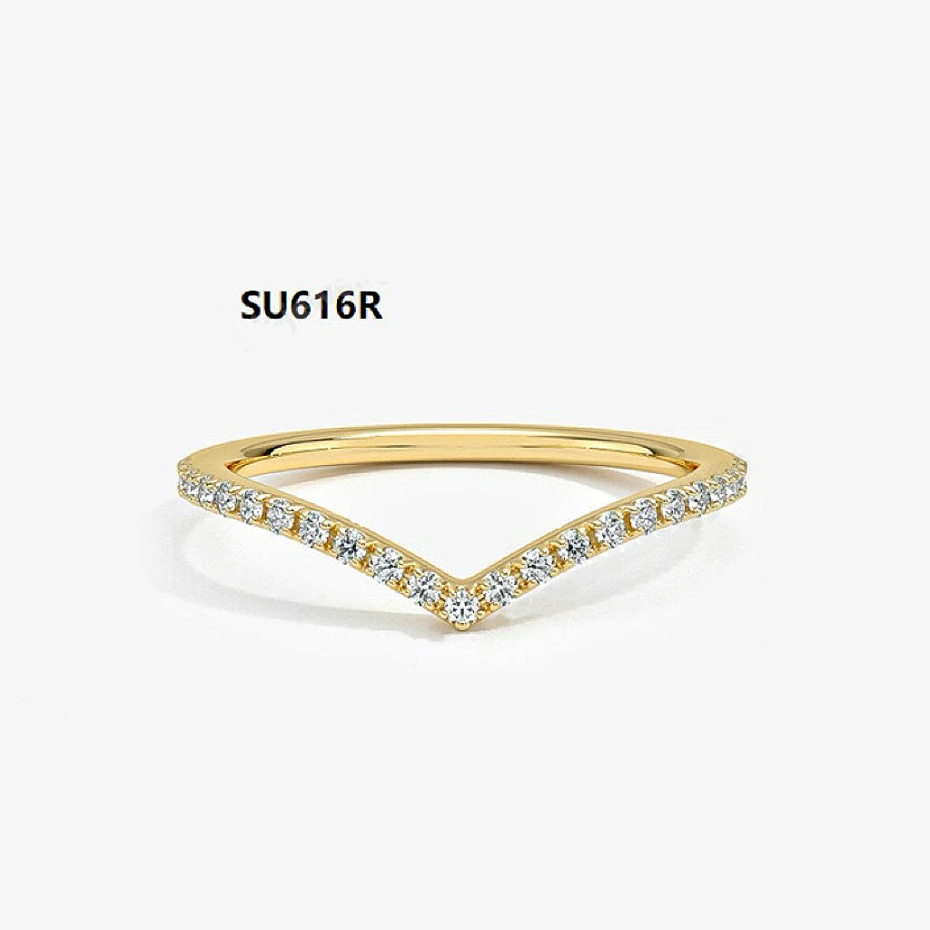 925 Sterling Silver Dainty Stackable Ring Set with Moissanite