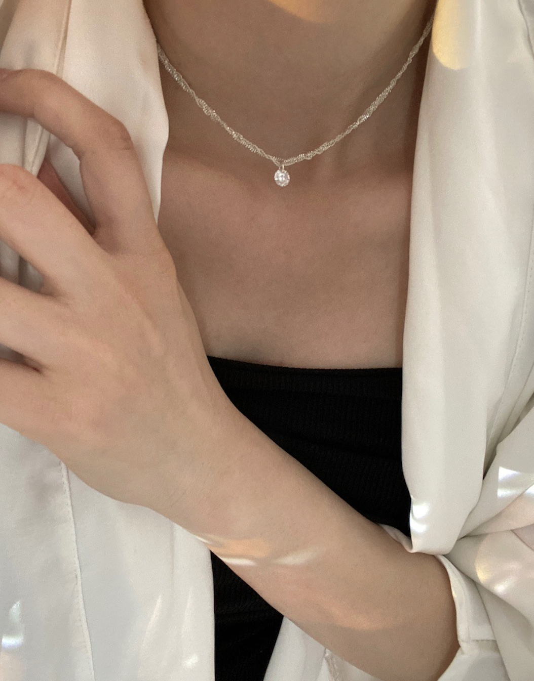 925 silver moissanite necklace