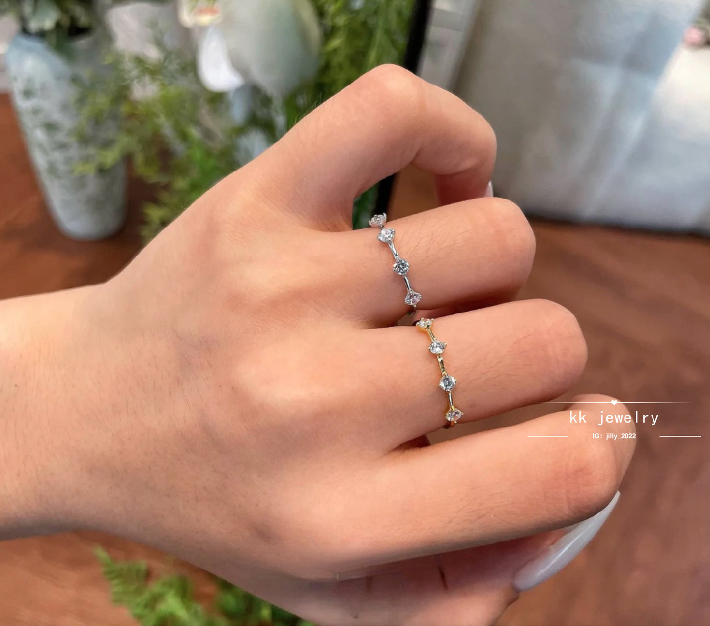 S925 silver-plated minimalist wind band ring
