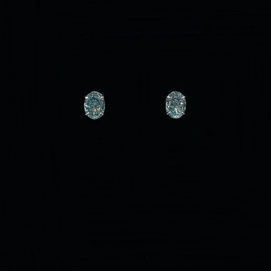 925 silver imported high carbon diamond 6*8mm earrings