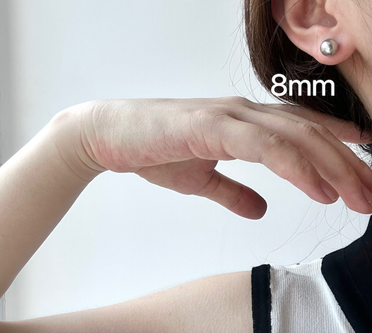 Artificial Tahitian Black Pearl Stud Earrings 925 Silver Needle