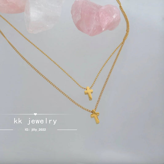Double cross necklace