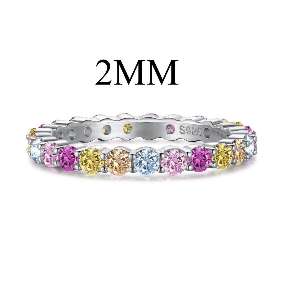 925 Sterling Silver Women's Rainbow Ring