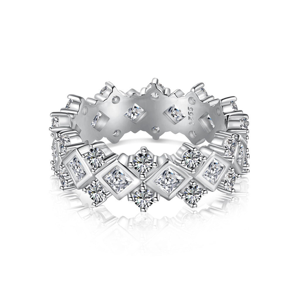 S925 Sterling Silver Diamond Wedding Ring