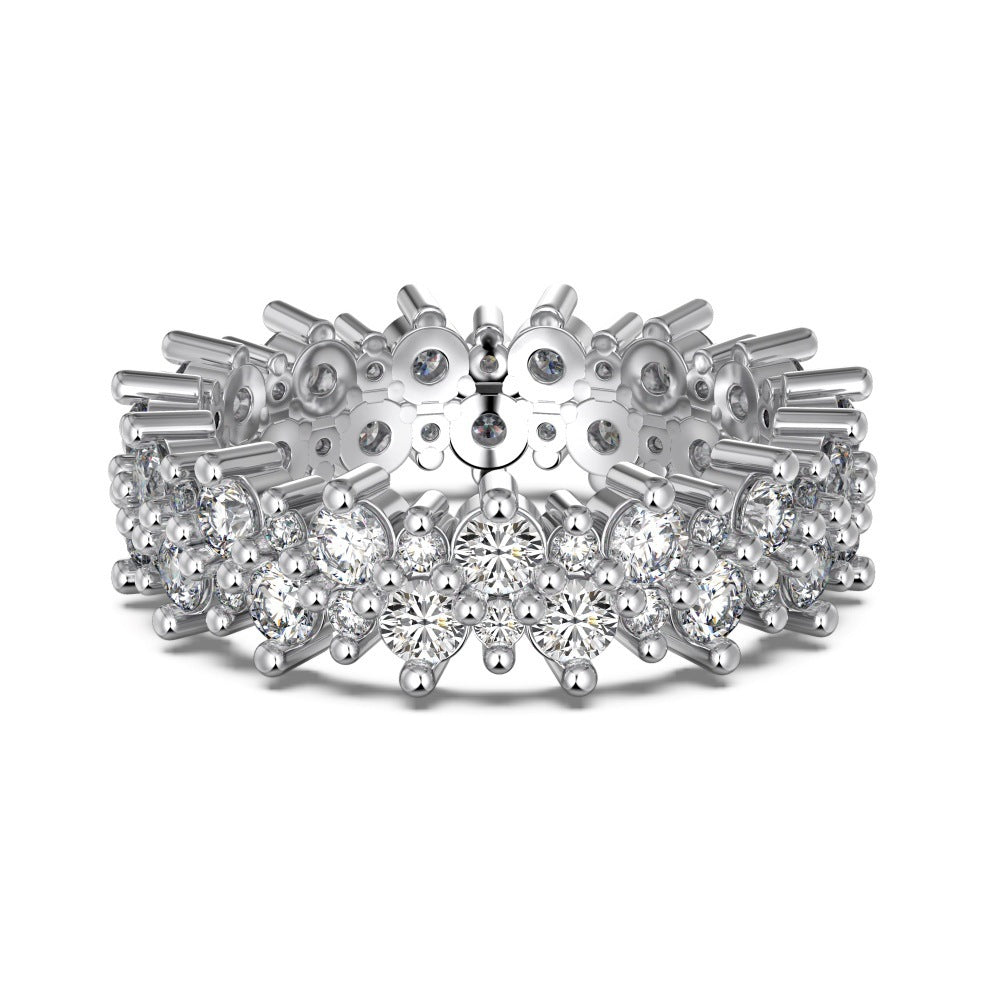 S925 Sterling Silver Diamond Wedding Ring