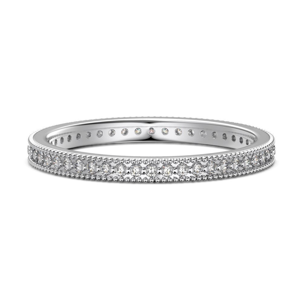 S925 Sterling Silver Plain Silver Male and Female Couple Ring-2