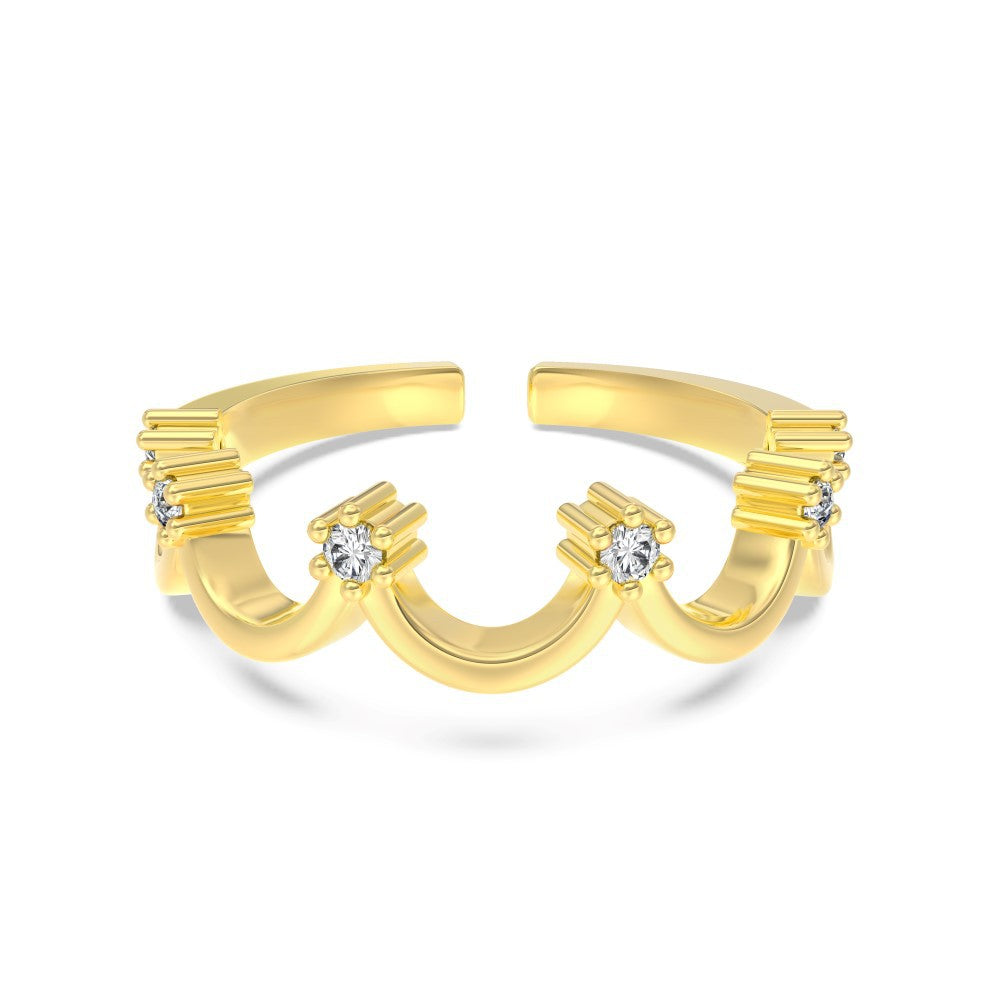 S925 Sterling Silver Vegetarian Ring Cute Stackable Open Ring