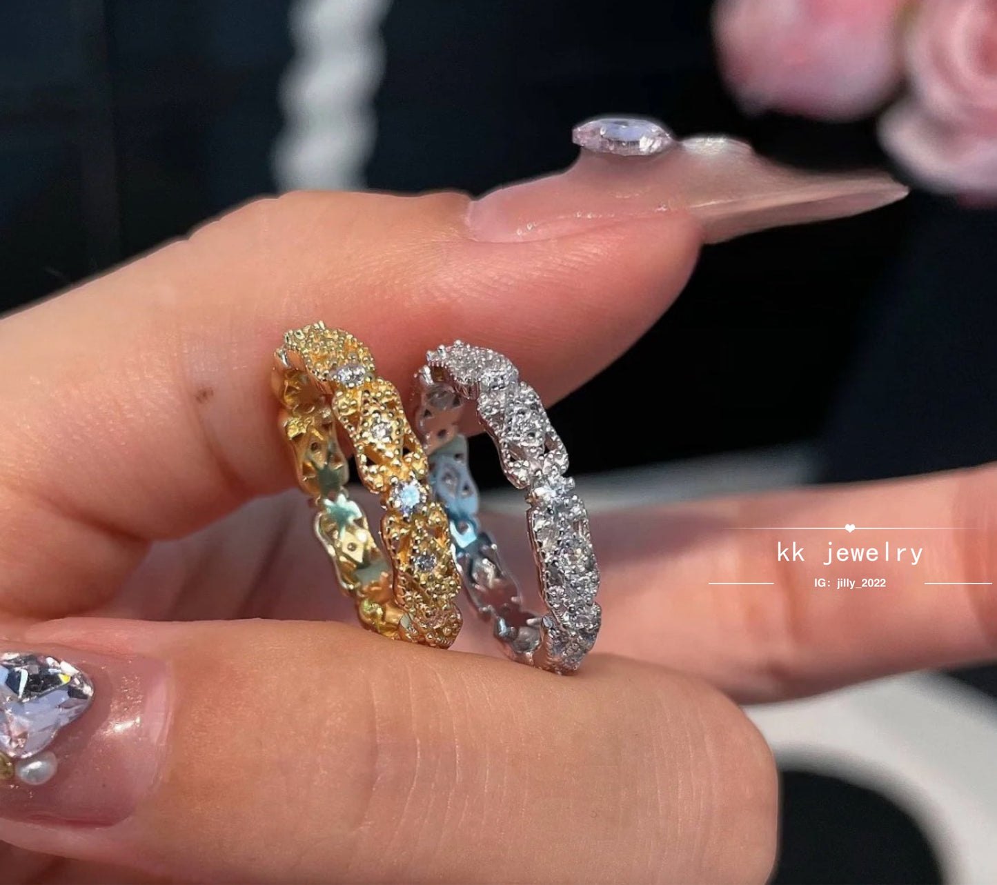 Fingertip Genie~ S925 Sterling Silver Hollow Lace Ring