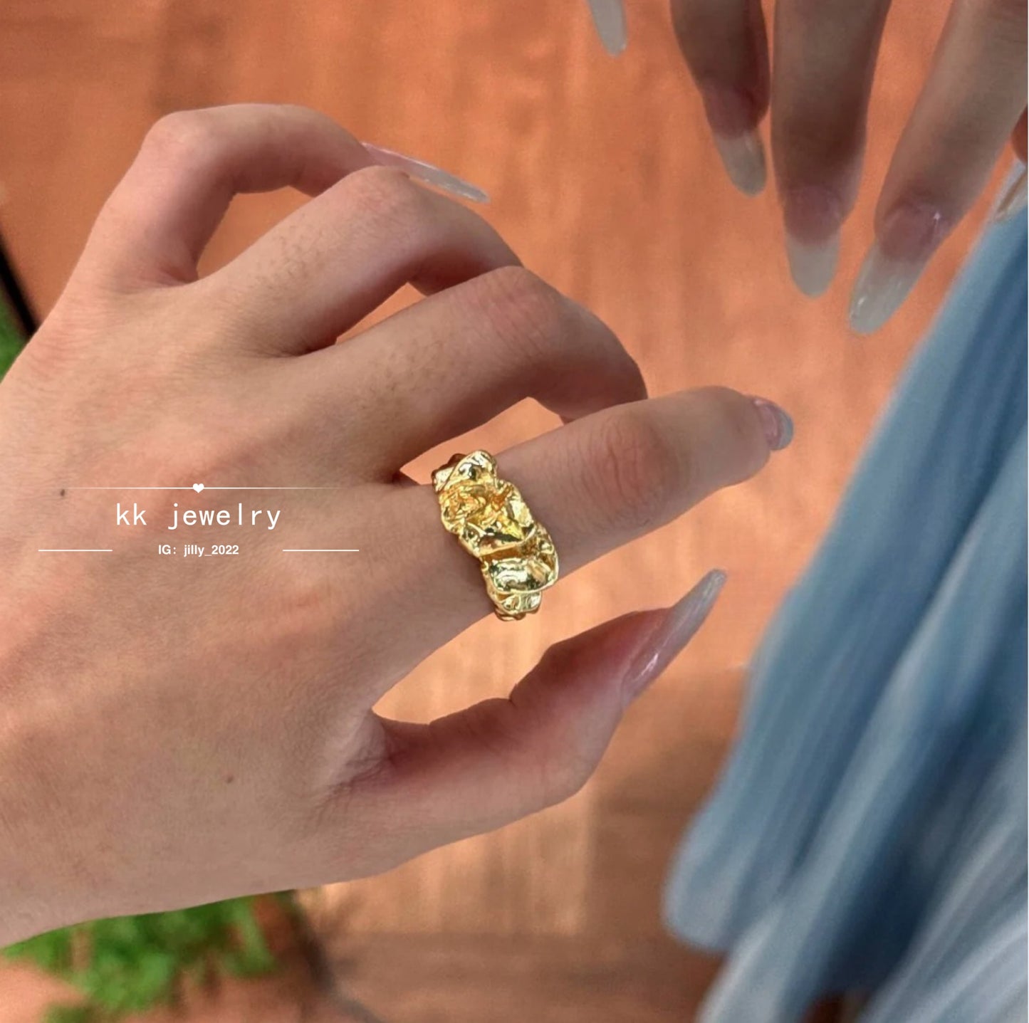 Tin foil lava irregular opening ring