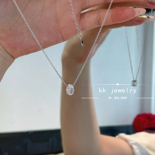 S925 sterling silver ice flower cut sugar cube necklace