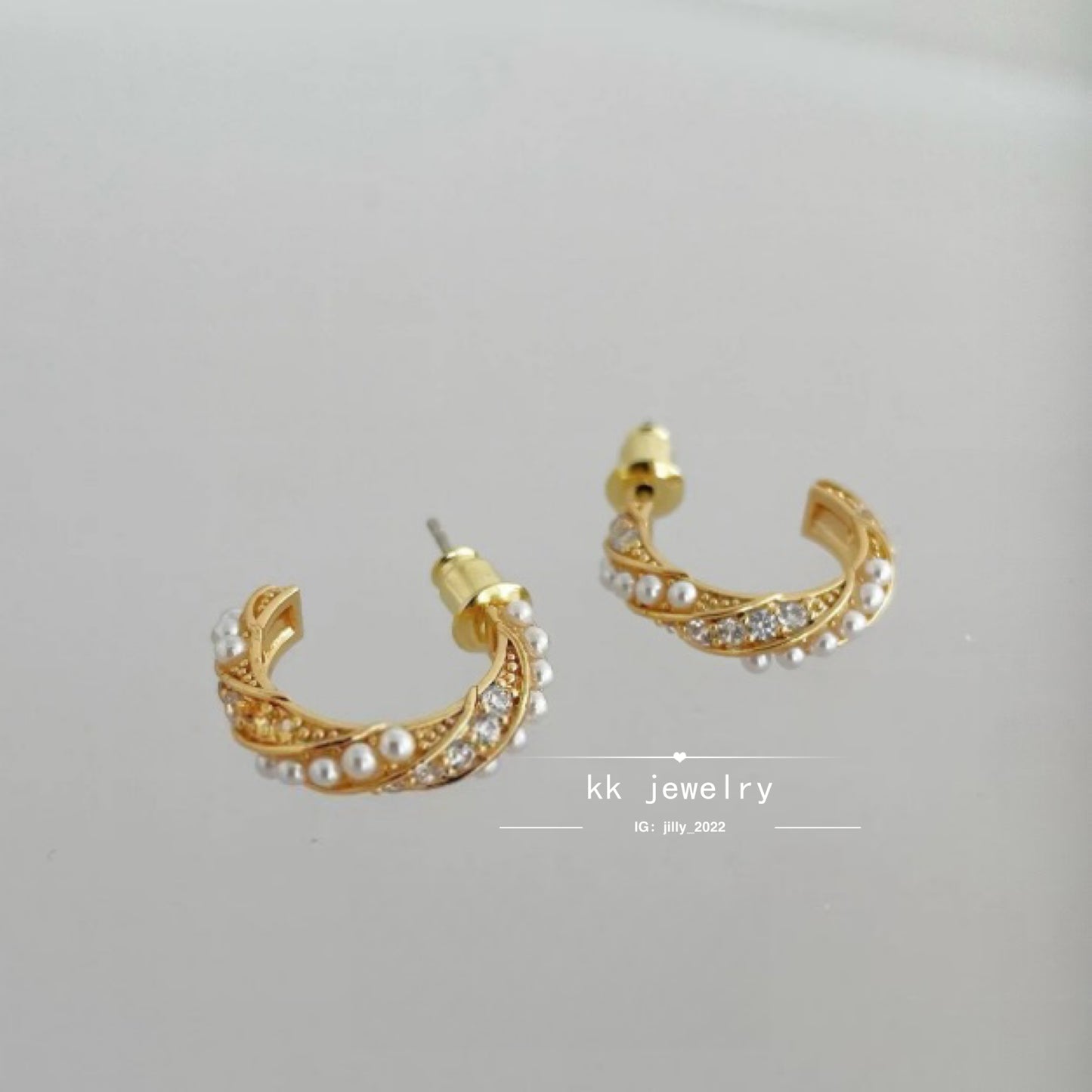 Twist Wrapped Pearl Fine Diamond Stud Earrings
