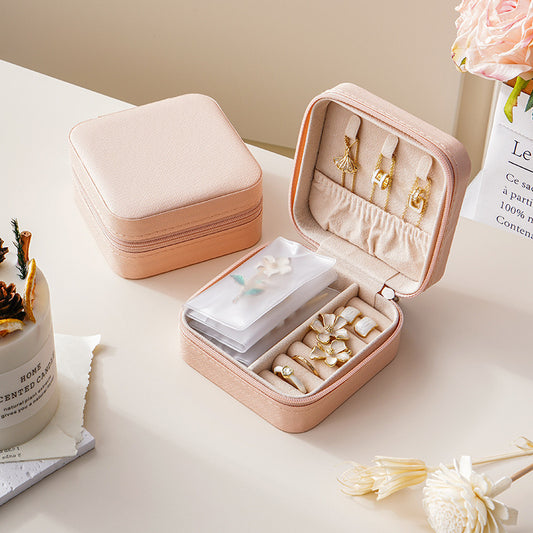 Simple portable jewelry box ring box ring earrings necklace jewelry storage box jewelry box