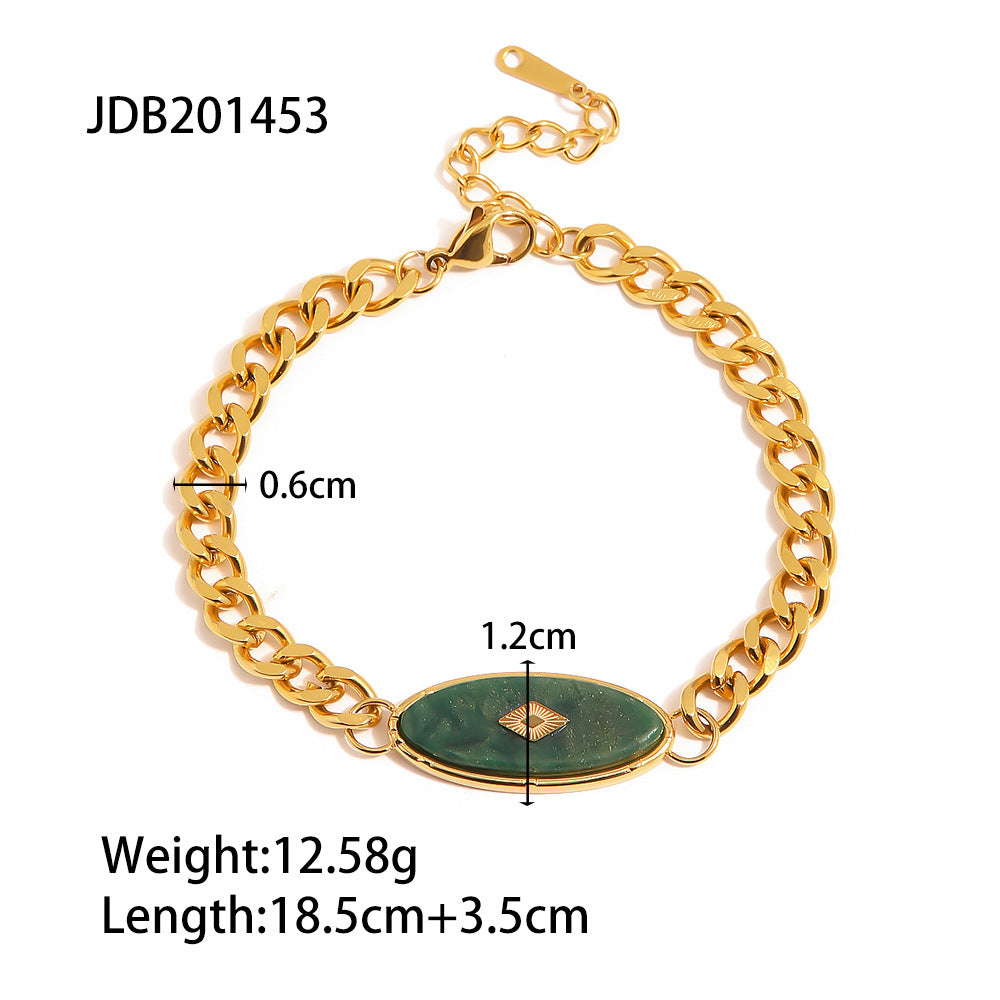 African jade niche titanium steel bracelet