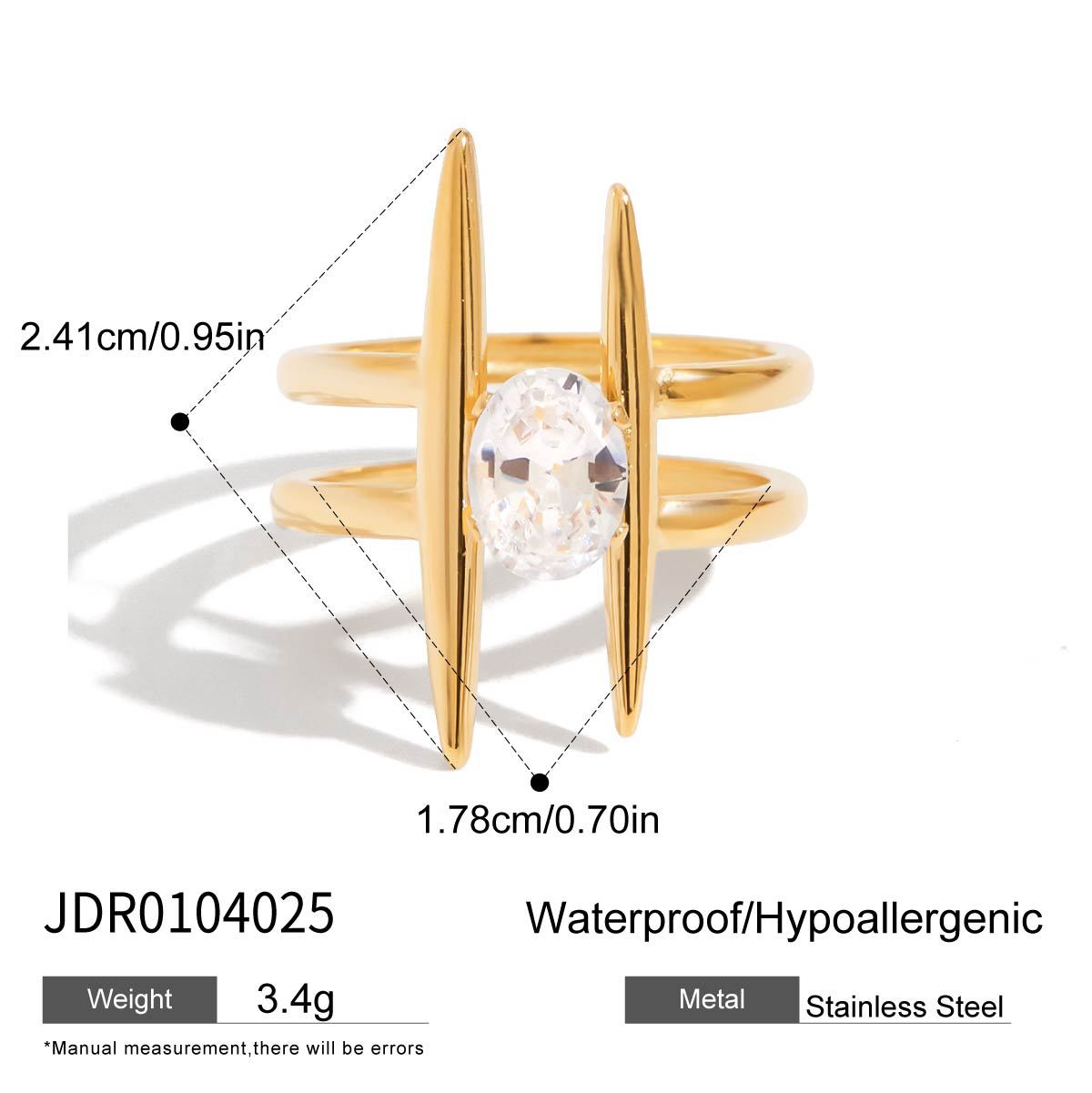 Titanium steel simple zircon ring