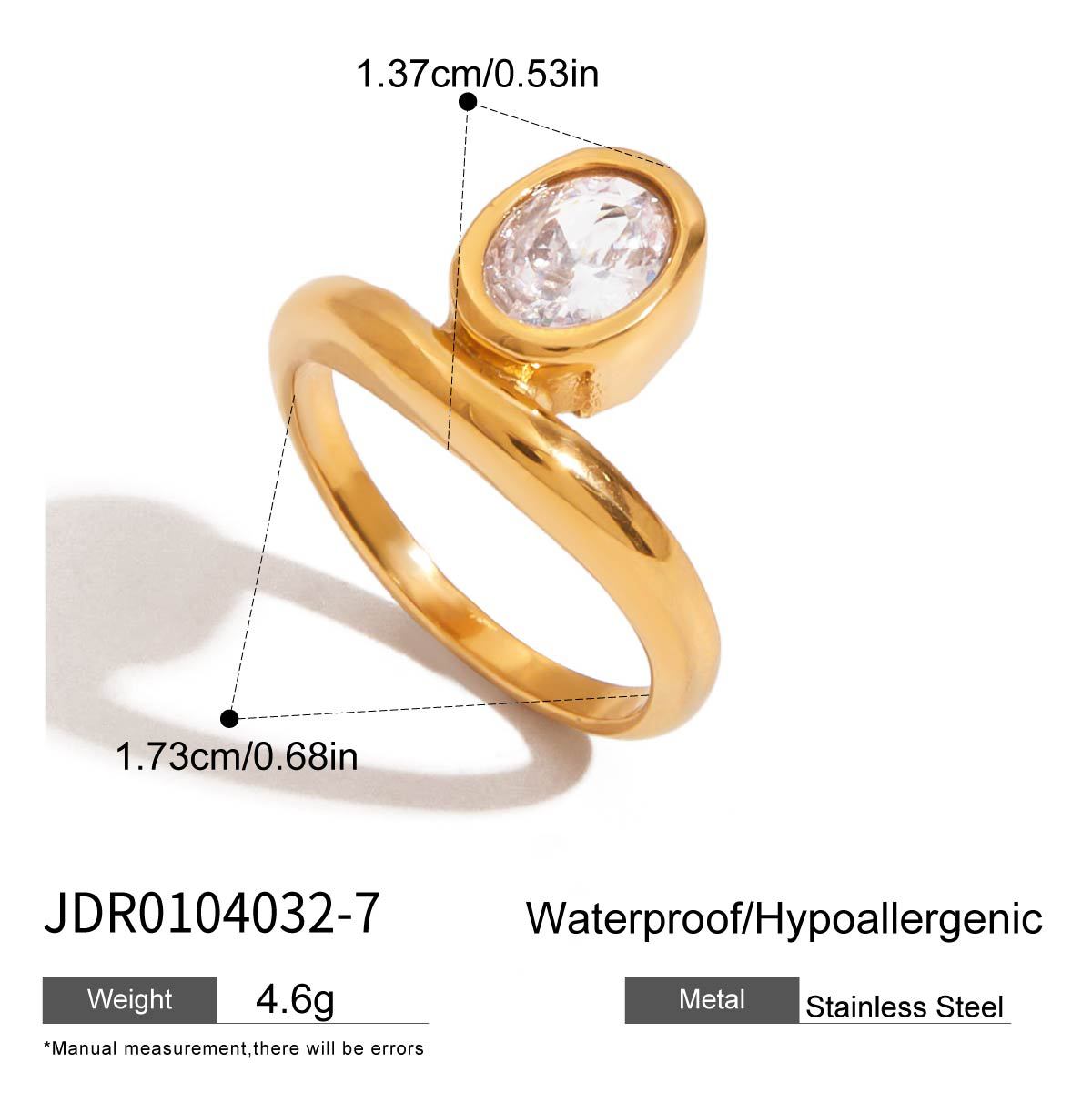 Titanium steel simple zircon ring