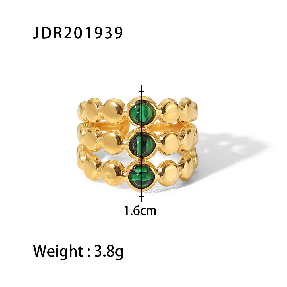 Stainless steel love zircon ring