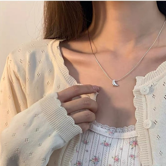 925 silver croissant necklace
