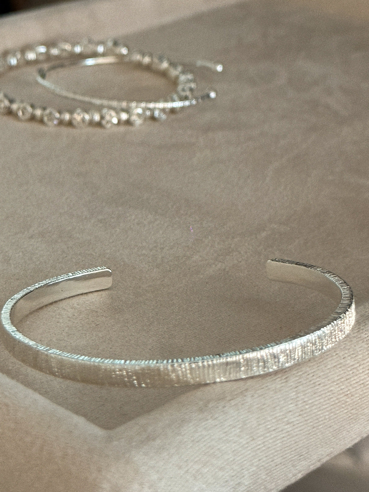 Silver zircon thin bracelet vertical half bracelet bracelet Beaded bracelet