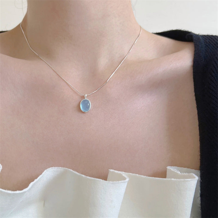 925 silver aquamarine necklace
