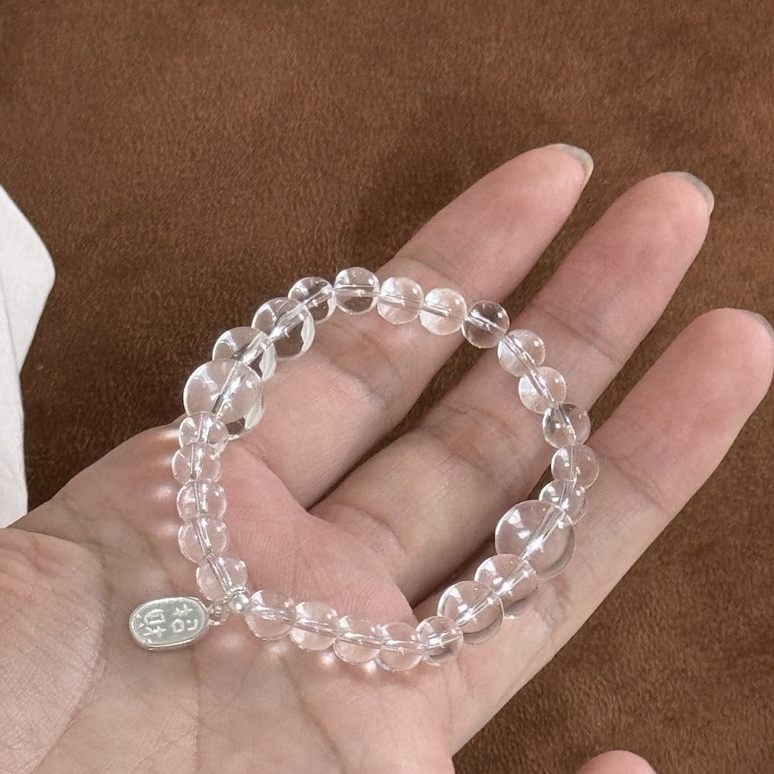 Chinese natural white crystal beckoning bracelet