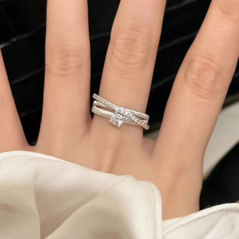 Star Odyssey ~925 Silver Surround Brushed Ring