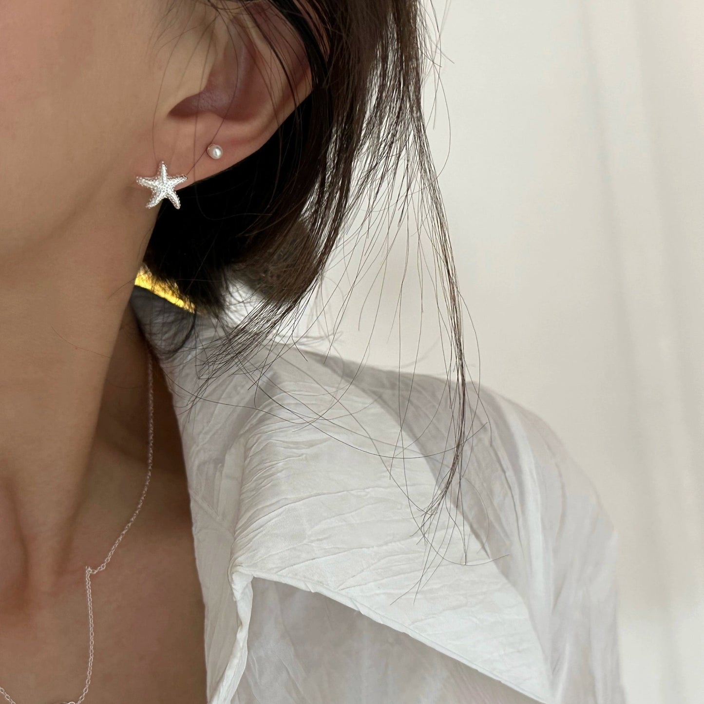 925 Silver Starfish Stud Earrings