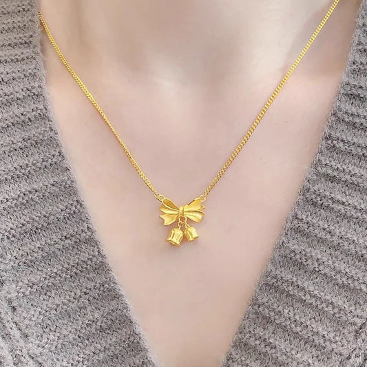 925 silver bow lily of the valley necklace