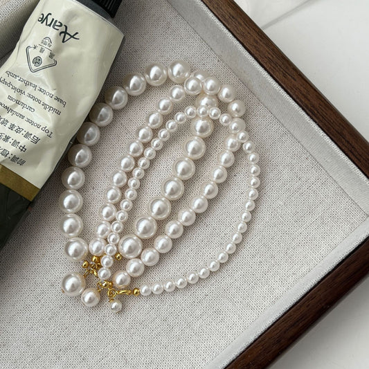 925 silver faux pearl simple bracelet