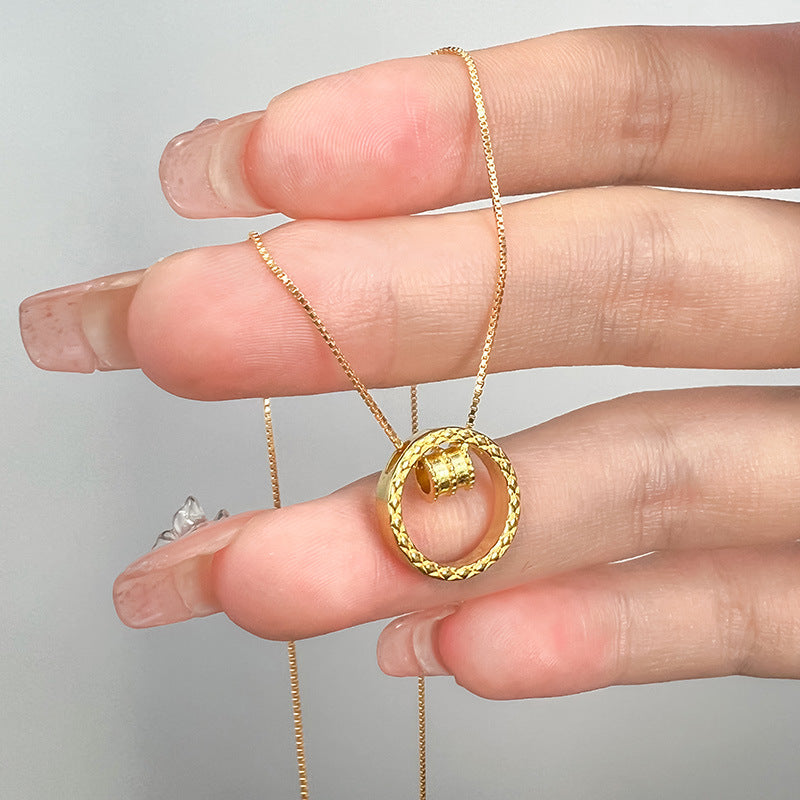 925 silver small waist car flower circle necklace