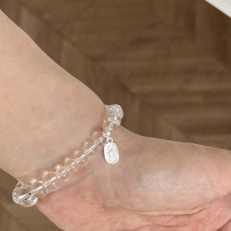 Chinese natural white crystal beckoning bracelet