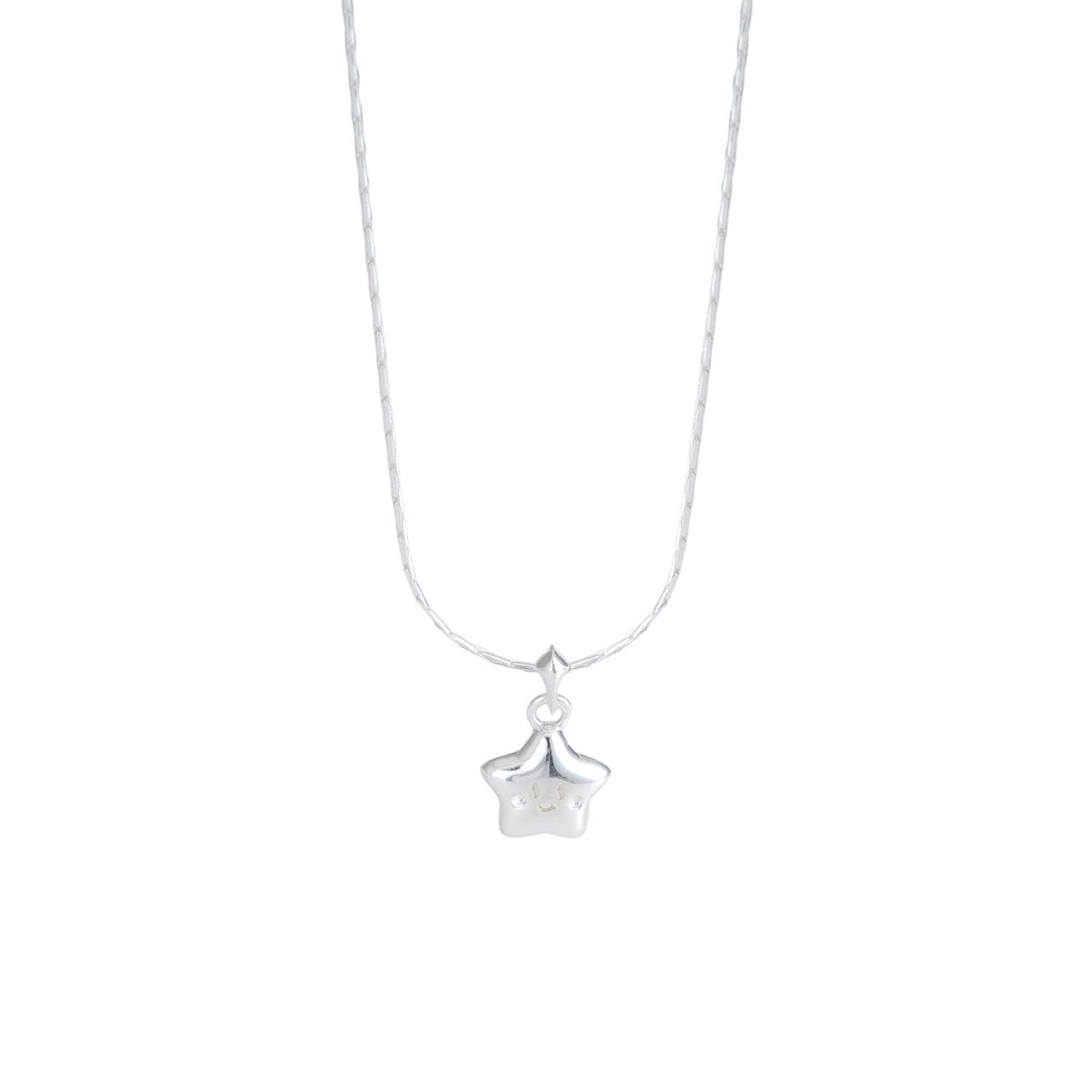 925 Silver Lucky Smile Star Snake Bone Necklace