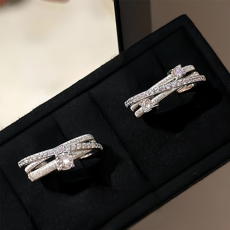 Star Odyssey ~925 Silver Surround Brushed Ring