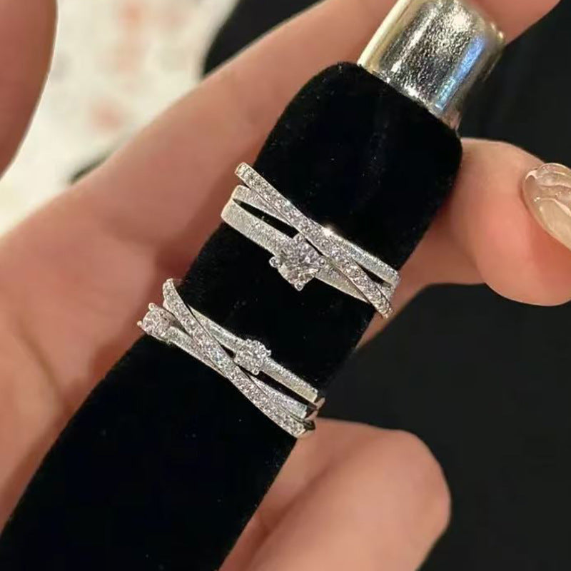 Star Odyssey ~925 Silver Surround Brushed Ring