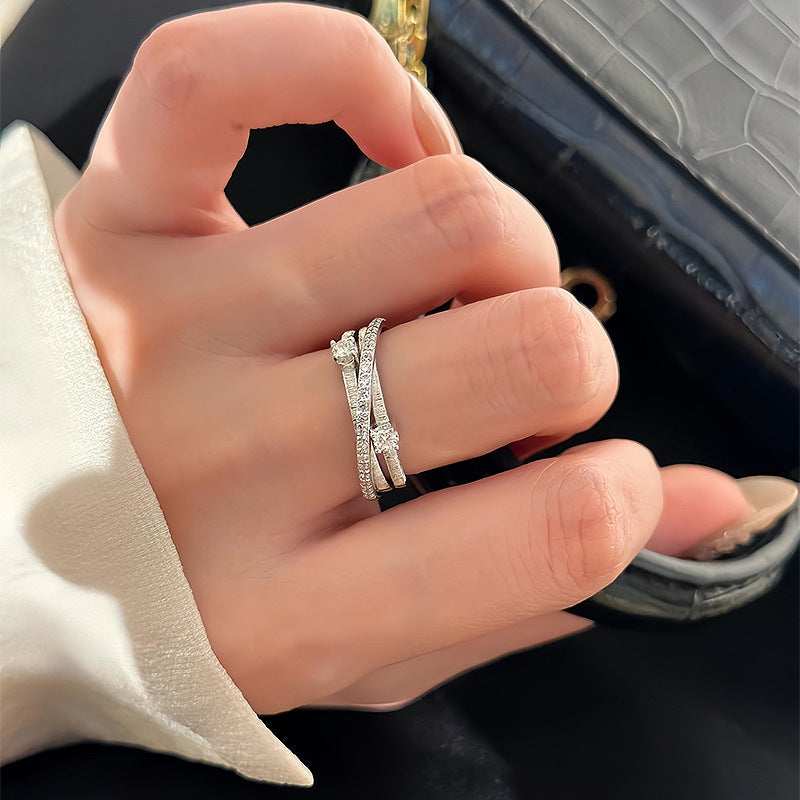 Star Odyssey ~925 Silver Surround Brushed Ring