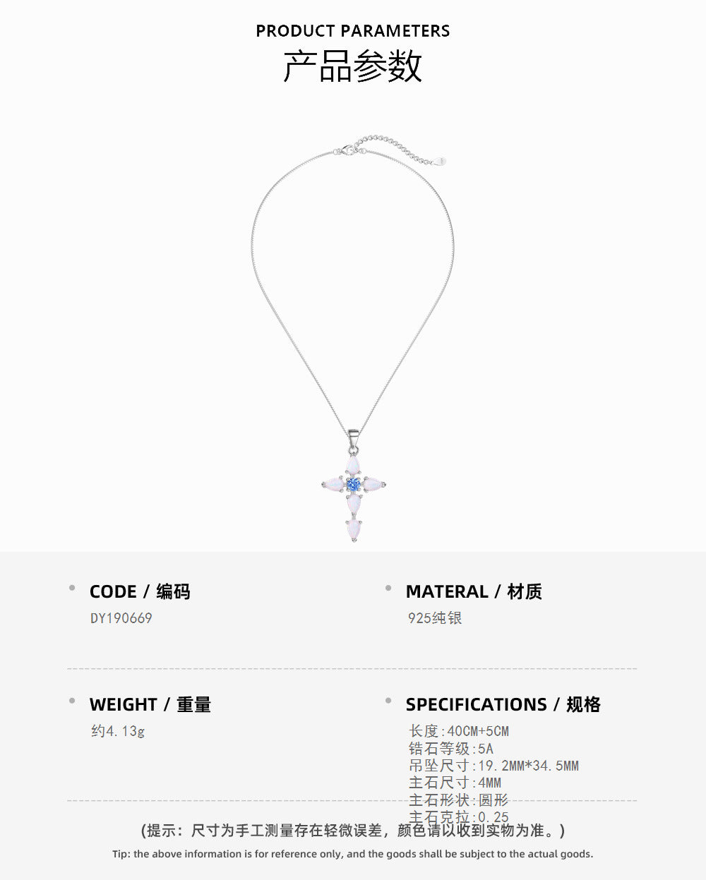 925 sterling silver cross zirconia opal pearl necklace