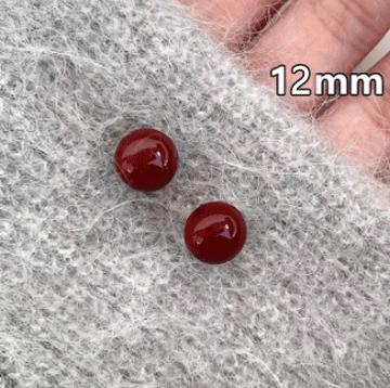 Burgundy drop glazed 925 silver pin stud earrings