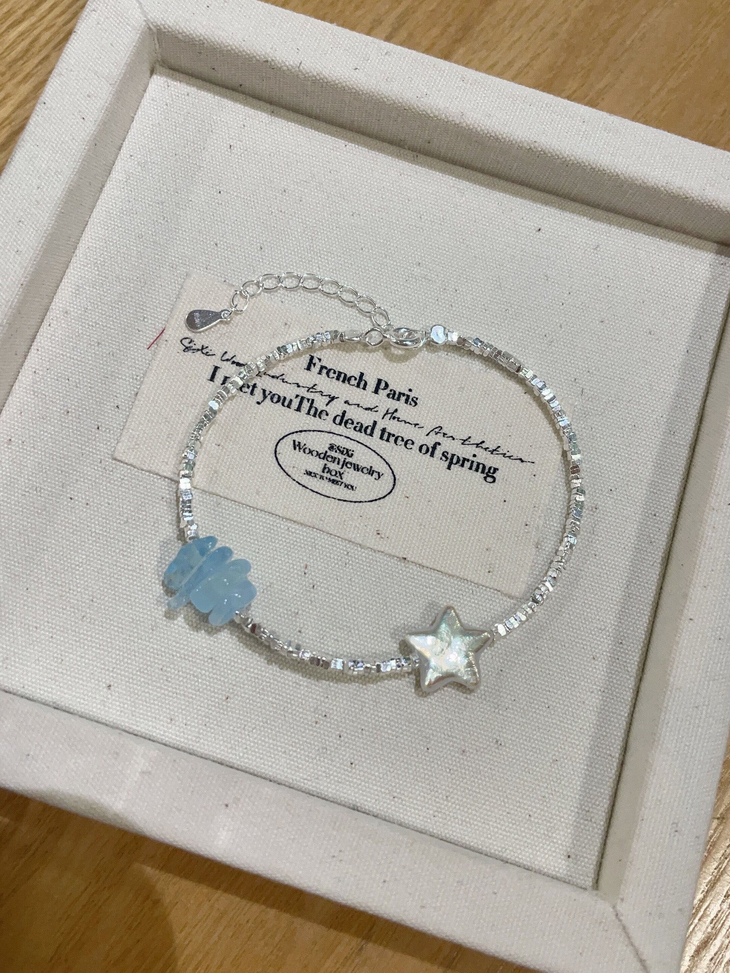 925 Silver Star Baroque Freshwater Pearl Crushed Silver Bracelet