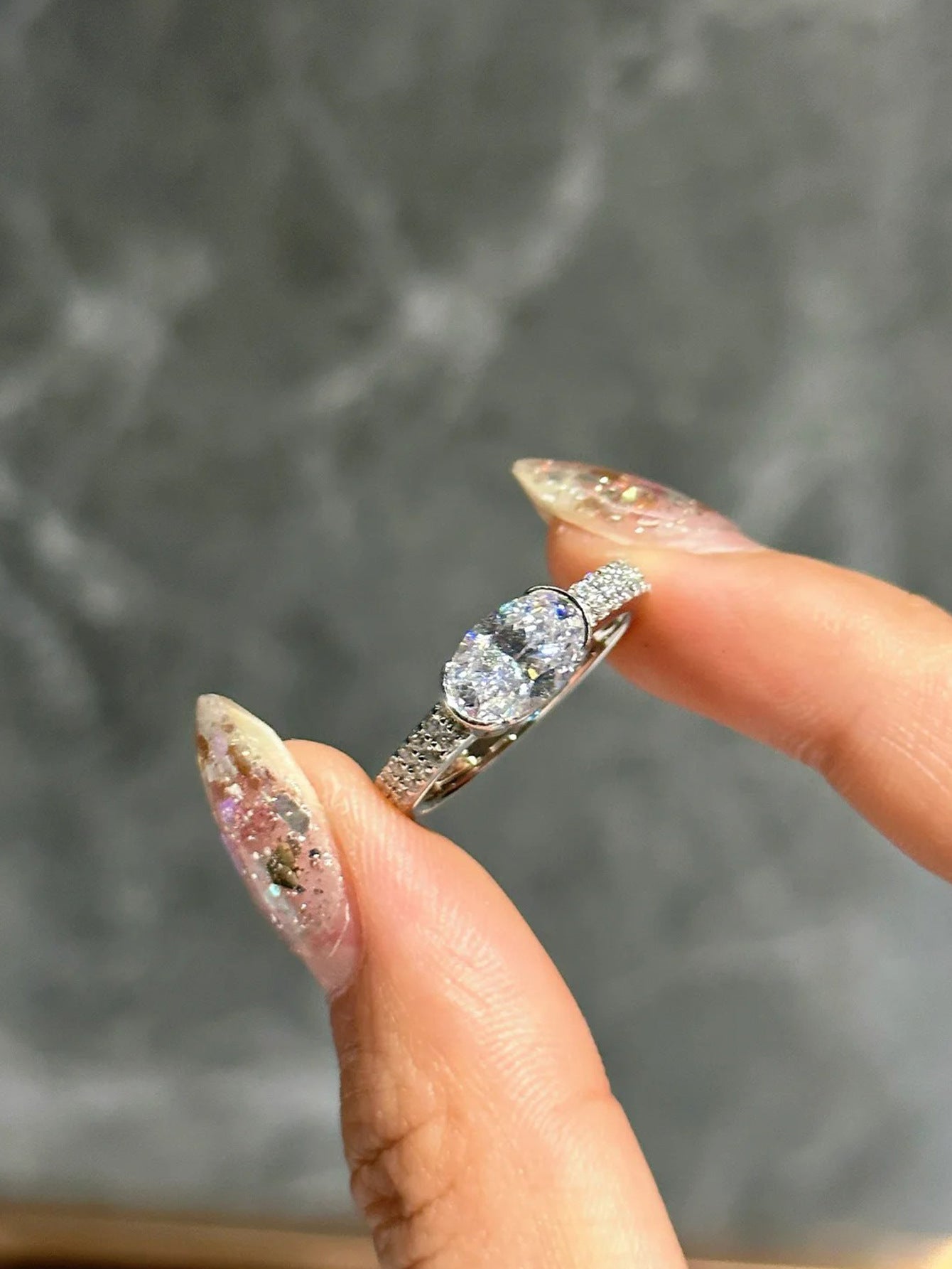 925 Silver Oval 6*9mm White Samurai Pigeon Egg Ring