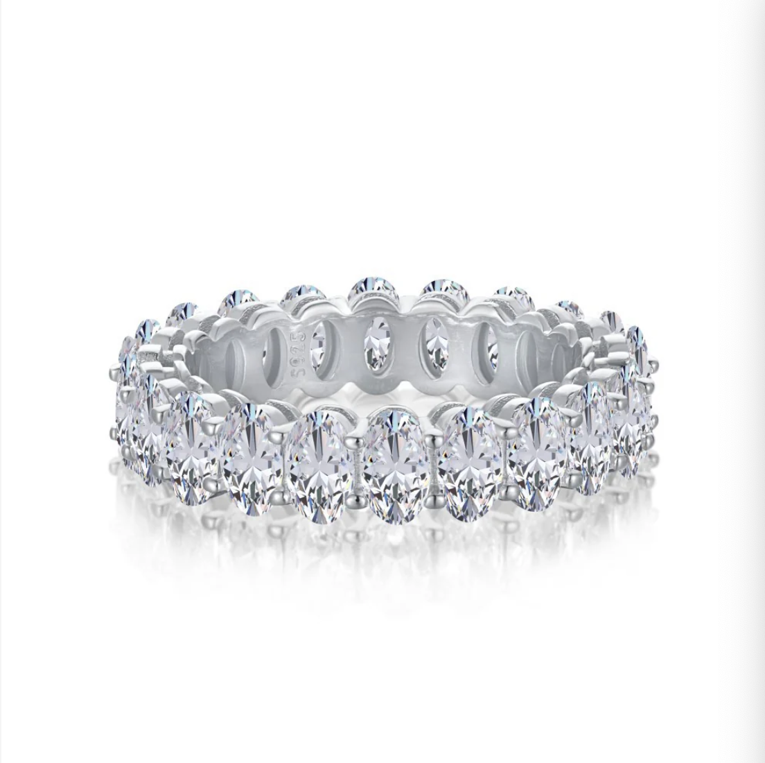 S925 Sterling Silver Oval Diamond High Quality Ring