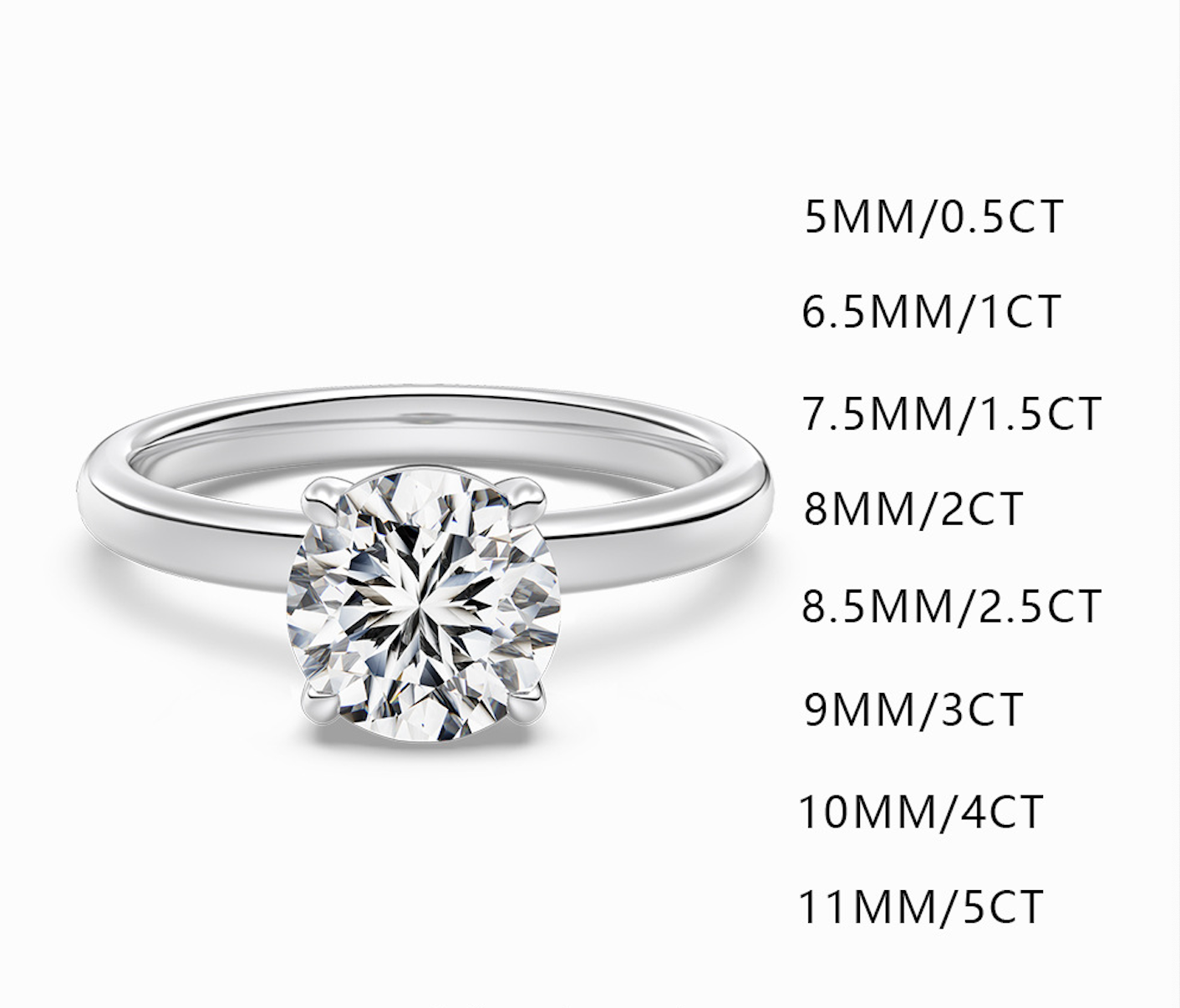 S925 Sterling Silver Single Main Diamond Proposal Wedding Ring