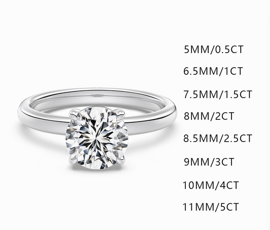 S925 Sterling Silver Single Main Diamond Proposal Wedding Ring