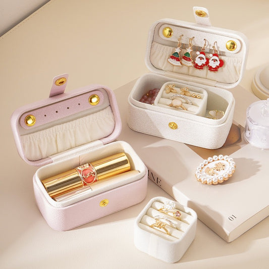 Simple and portable jewelry box, travel jewelry storage box, ring, earring, ear chain, lipstick, small jewelry box
